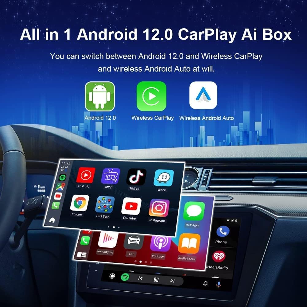 Carlinkit IOS, Android 12, 64GB Carplay